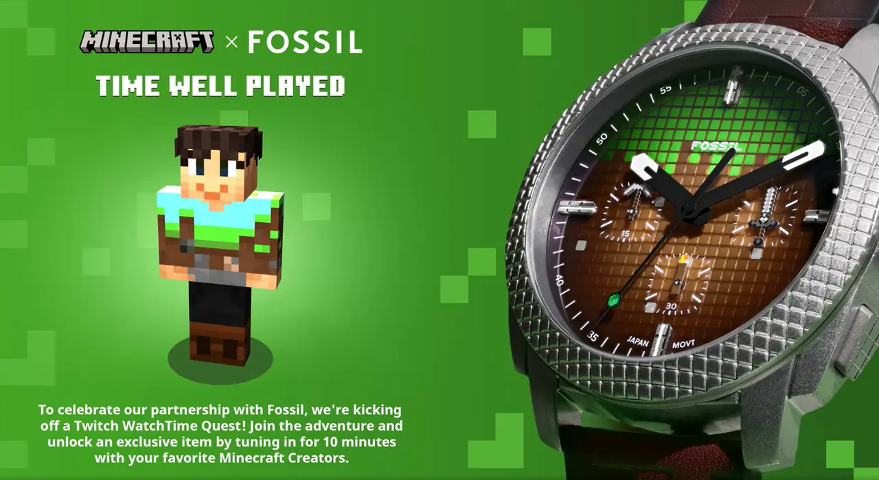 Minecraft Java & Bedrock Edition - Fossil Collab Time Well Played Reward DLC XBOX One / Xbox Series X|S / PC CD Key